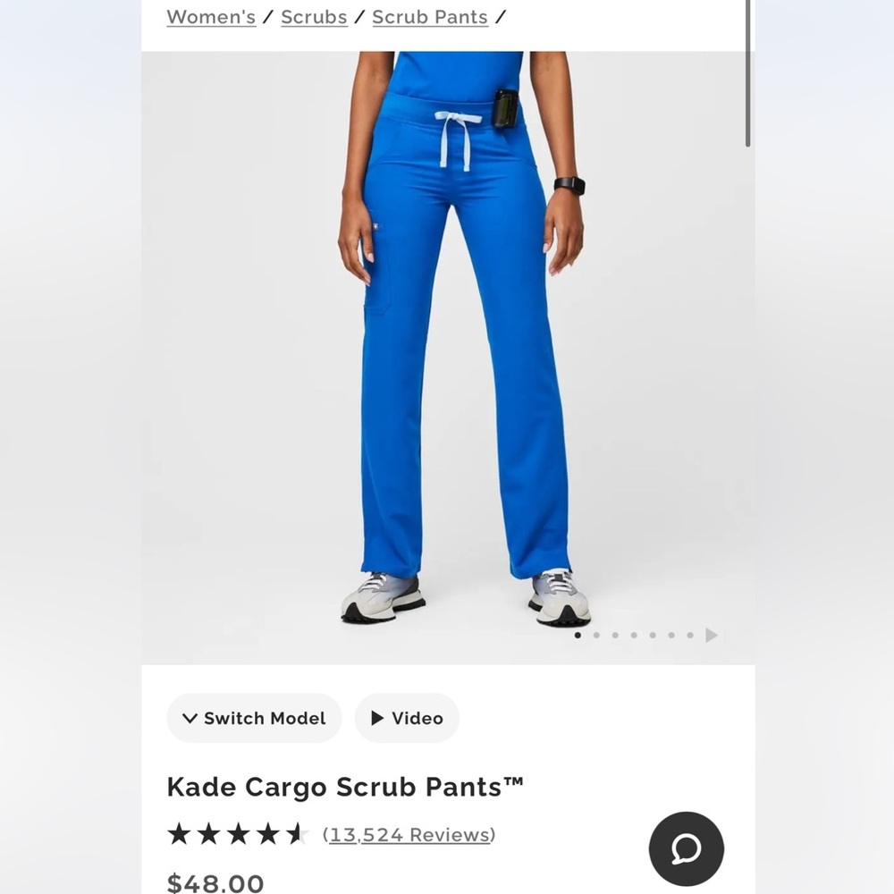 Figs Blue scrub Pants small tall